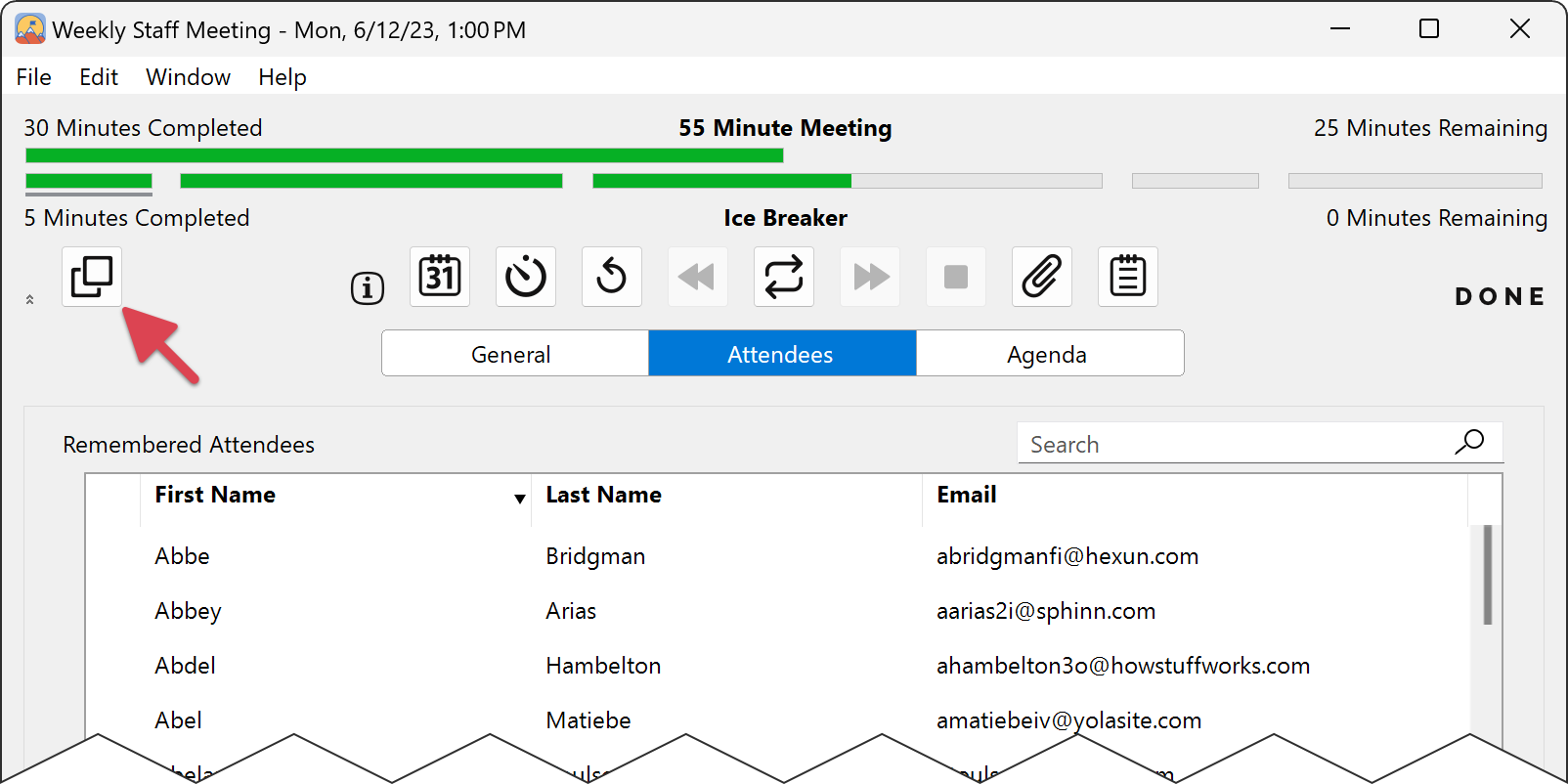 Summit Meeting Create Next Meeting in Series Button