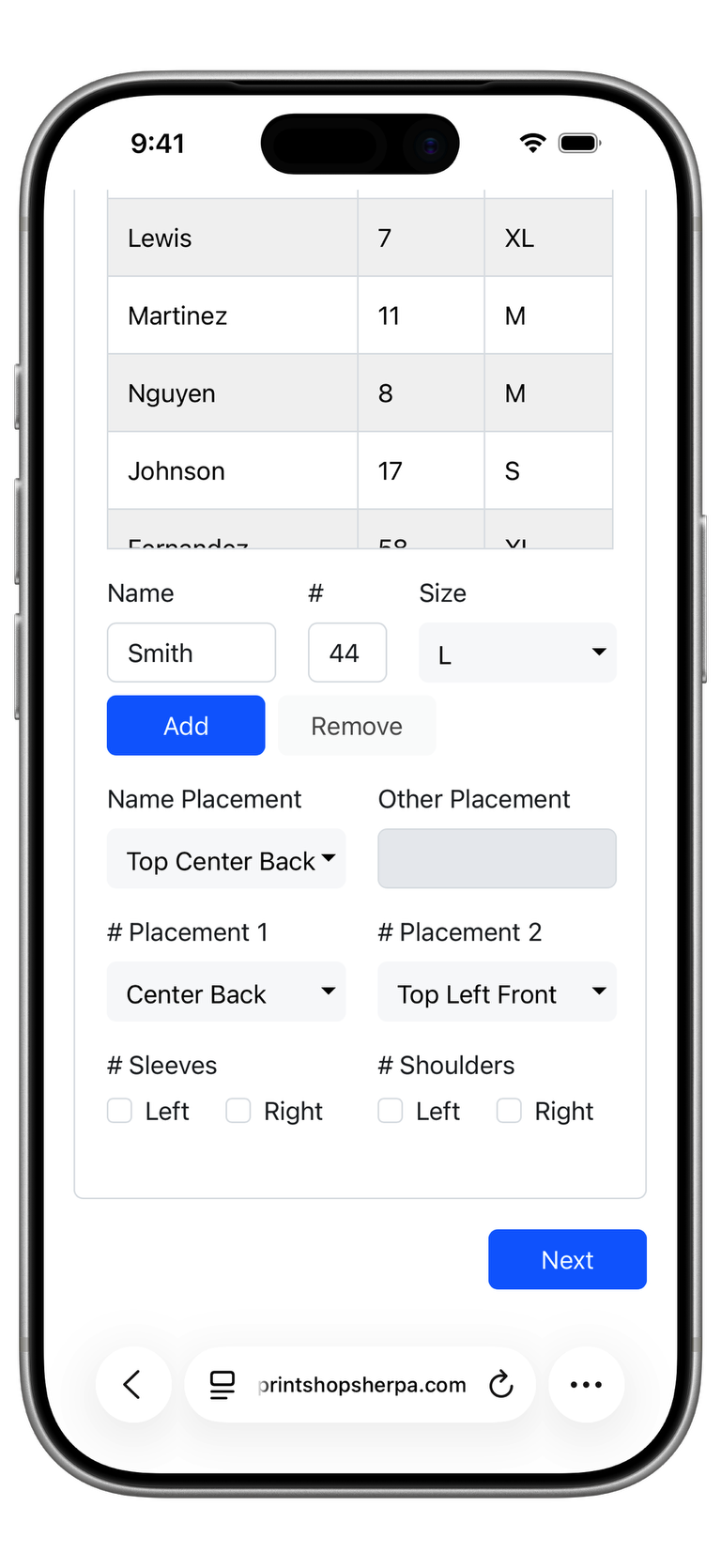 Roster Bottom Screenshot