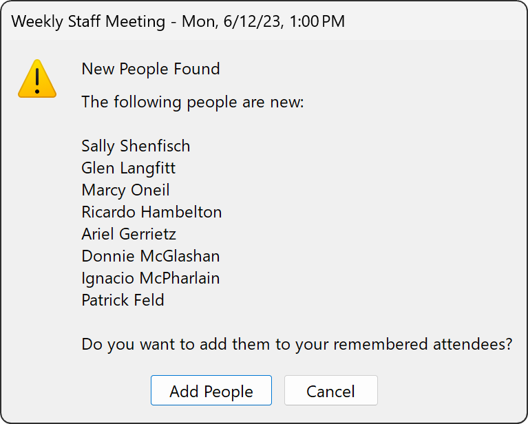 Summit Yellow Triangle Dialog